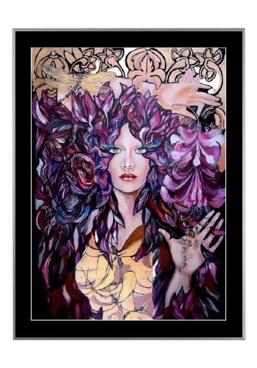 Lady Tonbo, 50x70 cm, czarne passe-partout 5 cm, rama srebrna 60x80 cm.jpg