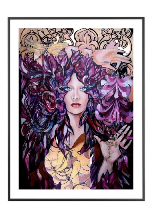 Lady Tonbo, 50x70 cm, białe passe-partout 5 cm, rama czarna 60x80 cm.jpg