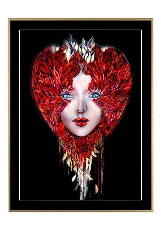 Love Medusa, 50x70 cm, czarne passe-partout 5 cm, rama złota 60x80 cm.jpg