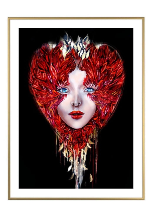 Love Medusa, 50x70 cm, białe passe-partout 5 cm, rama złota 60x80 cm.jpg