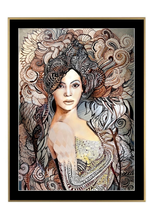 Madame Butterfly Decor, 50x70 cm, czarne passe-partout 5 cm, rama złota 60x80 cm.jpg