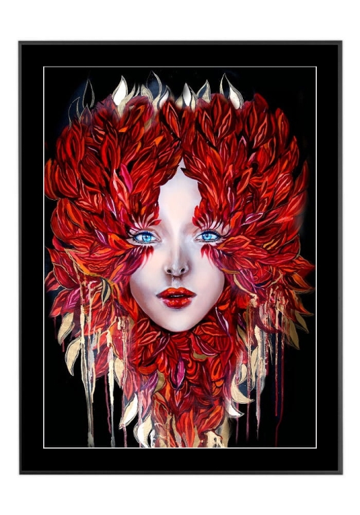 Medusa Miłość, 50x70 cm, czarne passe-partout 5 cm, rama czarna 60x80 cm.jpg