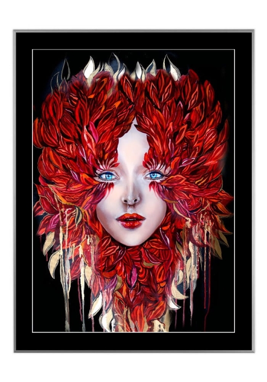 Medusa Miłość, 50x70 cm, czarne passe-partout 5 cm, rama srebrna 60x80 cm.jpg