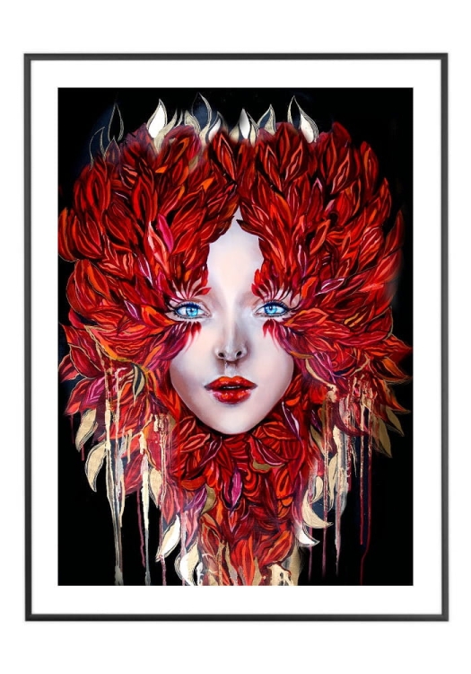Medusa Miłość, 50x70 cm, białe passe-partout 5 cm, rama czarna 60x80 cm.jpg
