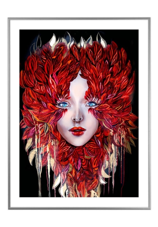 Medusa Miłość, 50x70 cm, białe passe-partout 5 cm, rama srebrna 60x80 cm.jpg