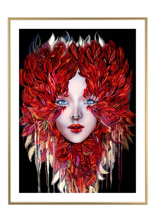 Medusa Miłość, 50x70 cm, białe passe-partout 5 cm, rama złota 60x80 cm.jpg