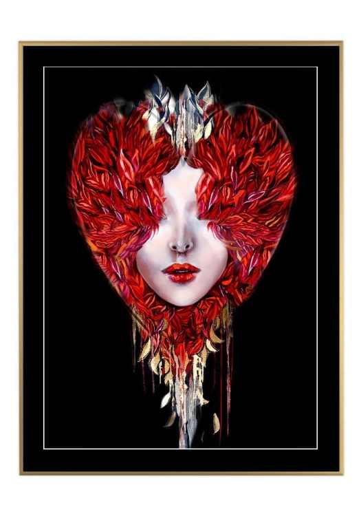 Medusa Miłość jest ślepa, 50x70 cm, czarne passe-partout 5 cm, rama złota 60x80 cm.jpg