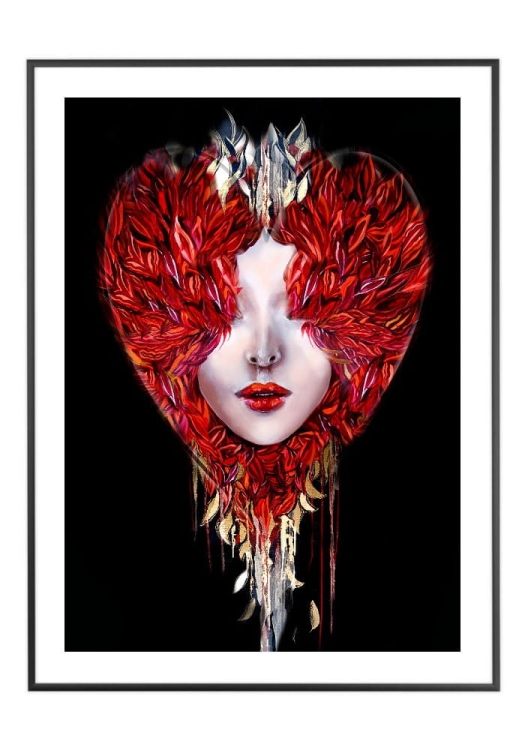 Medusa Miłość jest ślepa, 50x70 cm, białe passe-partout 5 cm, rama czarna 60x80 cm.jpg