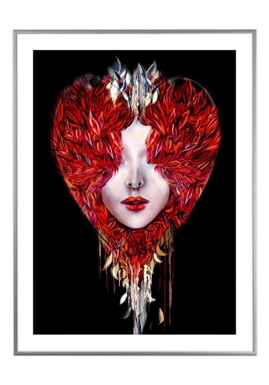 Medusa Miłość jest ślepa, 50x70 cm, białe passe-partout 5 cm, rama srebrna 60x80 cm.jpg