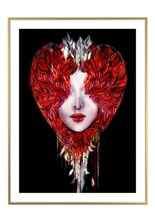 Medusa Miłość jest ślepa, 50x70 cm, białe passe-partout 5 cm, rama złota 60x80 cm.jpg