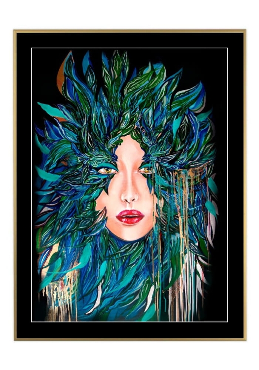 Medusa Nadzieja, 50x70 cm, czarne passe-partout 5 cm, rama złota 60x80 cm.jpg