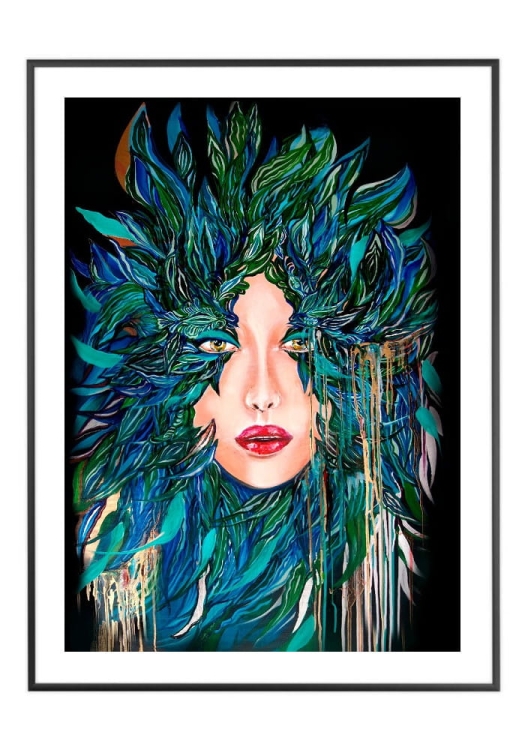 Medusa Nadzieja, 50x70 cm, białe passe-partout 5 cm, rama czarna 60x80 cm.jpg