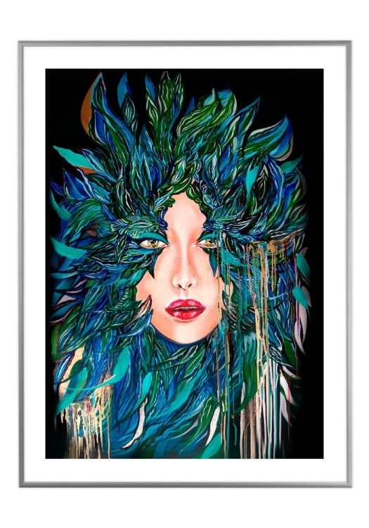 Medusa Nadzieja, 50x70 cm, białe passe-partout 5 cm, rama srebrna 60x80 cm.jpg