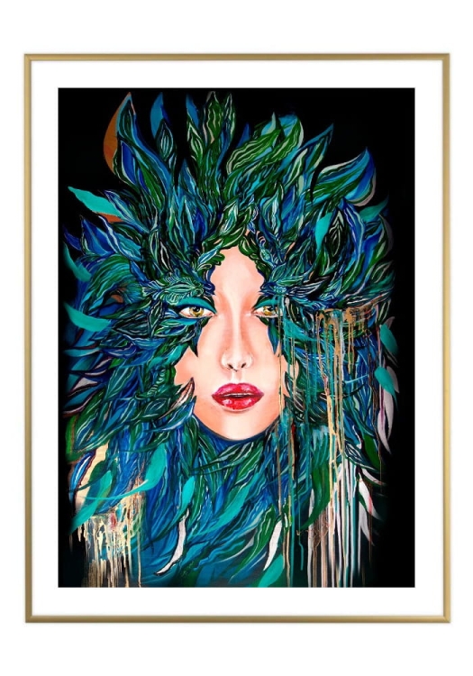 Medusa Nadzieja, 50x70 cm, białe passe-partout 5 cm, rama złota 60x80 cm.jpg