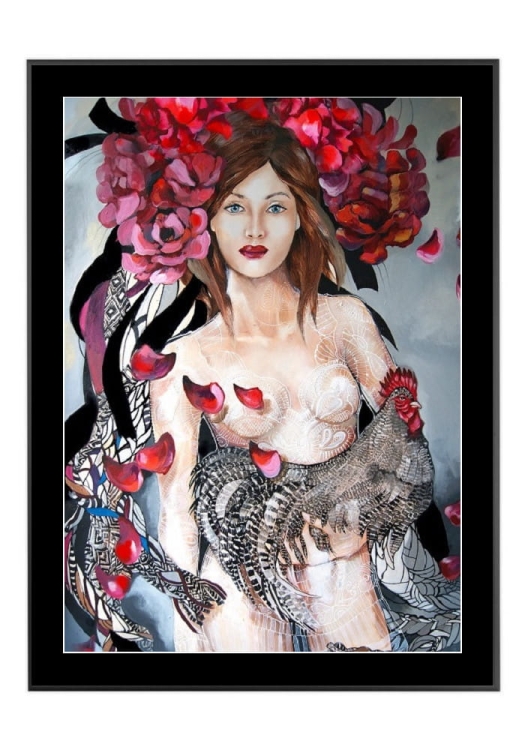 Miała Baba Koguta, 50x70 cm, czarne passe-partout 5 cm, rama czarna 60x80 cm.jpg