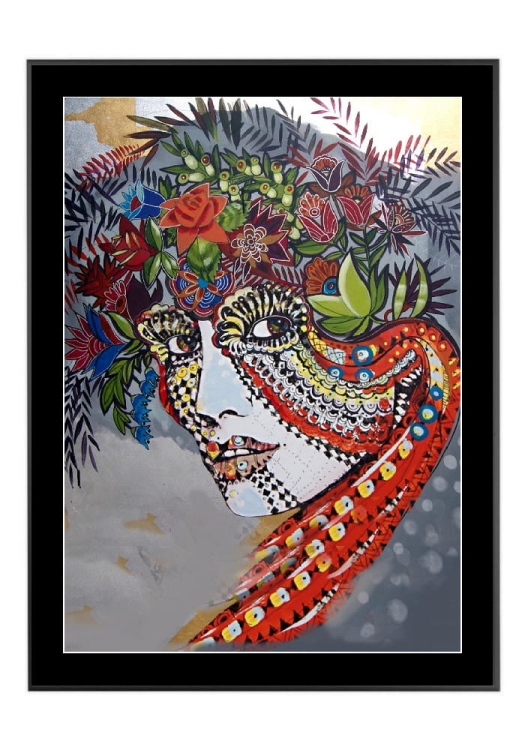 Penelopa Folk, 50x70 cm, czarne passe-partout 5 cm, rama czarna 60x80 cm.jpg