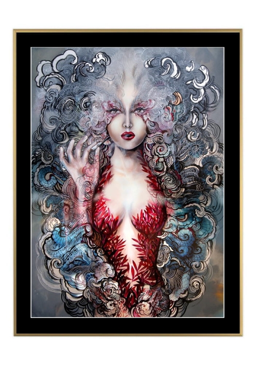 Pet-Carmen, 50x70 cm, czarne passe-partout 5 cm, rama złota 60x80 cm.jpg