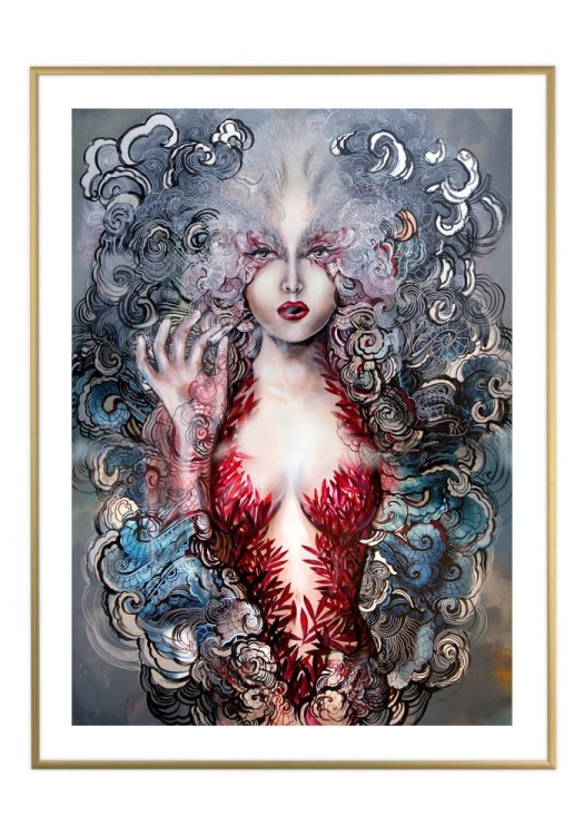 Pet-Carmen, 50x70 cm, białe passe-partout 5 cm, rama złota 60x80 cm.jpg