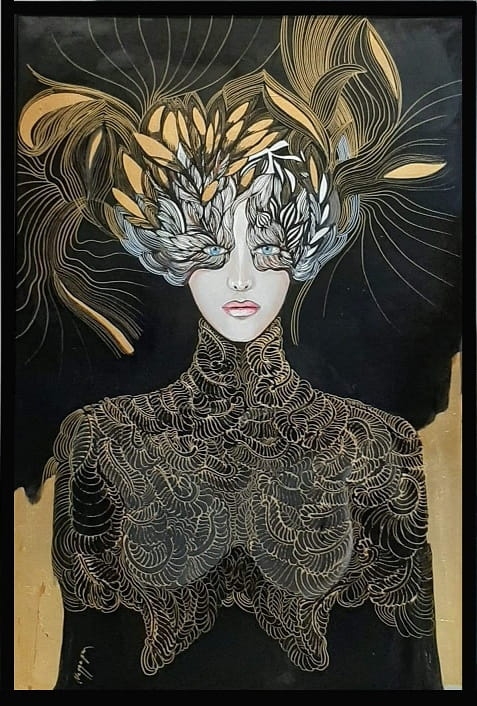 obraz Maggie Piu, Lady Gorudo 80x120 cm, oryginał, rama czarna.jpg