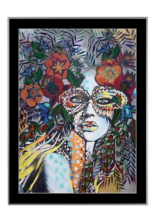Sasza Folk, 50x70 cm, czarne passe-partout 5 cm, rama srebrna 60x80 cm.jpg