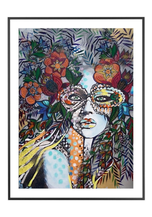 Sasza Folk, 50x70 cm, białe passe-partout 5 cm, rama czarna 60x80 cm.jpg