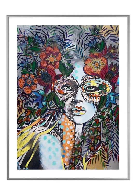 Sasza Folk, 50x70 cm, białe passe-partout 5 cm, rama srebrna 60x80 cm.jpg