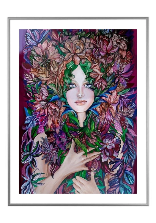 Świtezianka, 50x70 cm, białe passe-partout 5 cm, rama srebrna 60x80 cm.jpg
