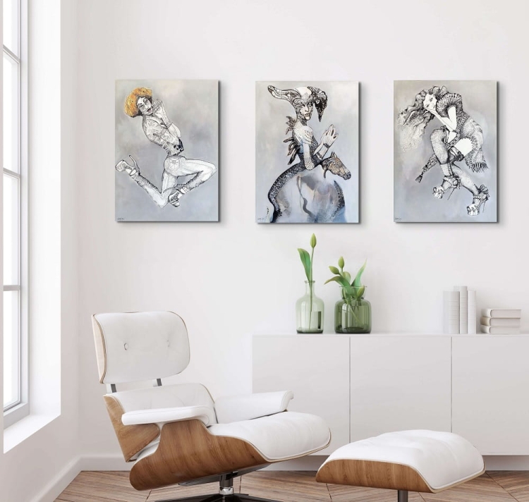 Fashion Games I 80x110 technika mieszana Maggie Piu-Fashion Games II 80x110 technika mieszana Maggie Piu-Anja 80x110 technika mieszana Maggie Piu.jpg