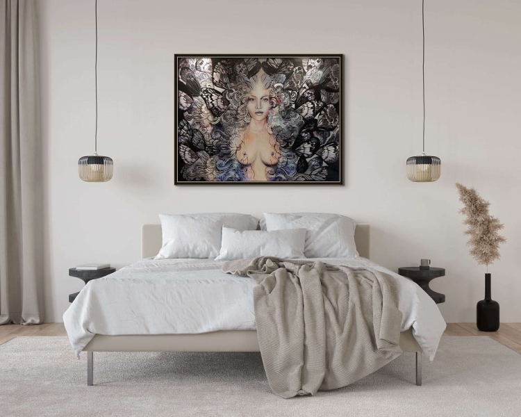 Freewolna Carmen Black Butterfly 130x100 cm technika mieszana Maggie Piu lighted(4).jpg