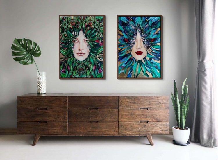 Medusa Freewolna Zielona II 70x100 cm technika mieszana(2).jpg