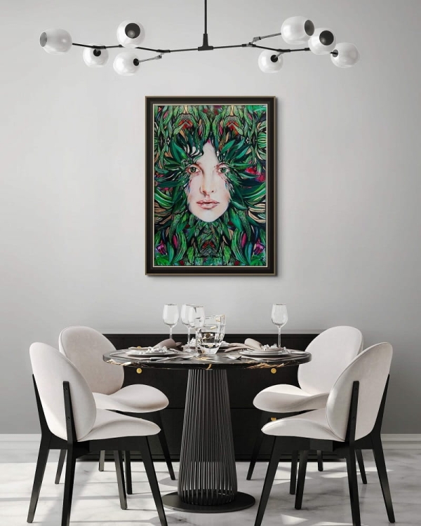 Medusa Freewolna Zielona II 70x100 cm technika mieszana.jpg
