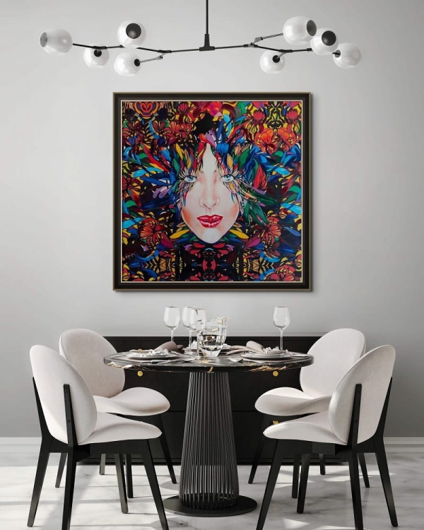Medusa Gold 3 100x100 cm technika mieszana Maggie Piu.jpg