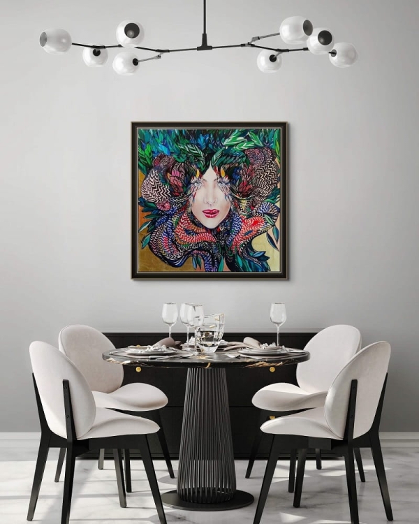 Medusa Złota - Matka 80x80 cm akryl na ptnie Maggie Piu.jpg