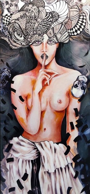 Pożegnanie Aleksandra, 70x150 cm, technika mieszana, Maggie Piu, 2023-08.jpg