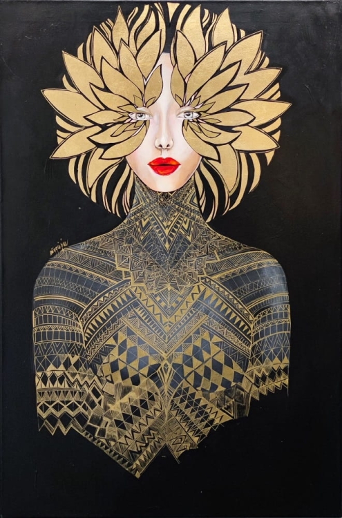 Lady Kin, 60x90 cm, akryl na płótnie, Maggie Piu, 2023.jpg