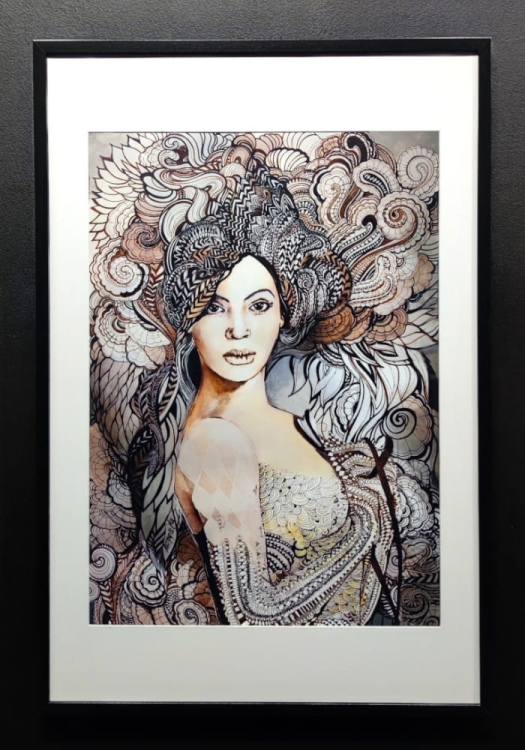 Madame Butterfly Decor, 50x70 cm, rama basic 62x92 cm, black wall.jpg