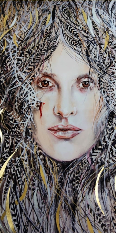 Rita 50x70 cm, plakat zdobiony, Maggie Piu, detal.jpg