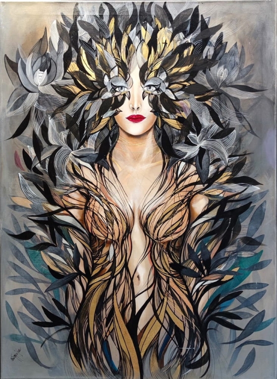 Złoto Priama, 80x110 cm, akryl na płótnie, Maggie Piu.jpg