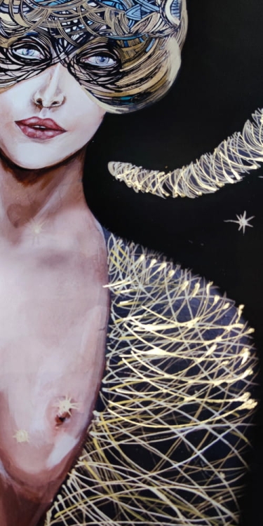 Koziorożec, plakat zdobiony 50x70 cm, Maggie Piu, detal & perspektywa 3.jpg