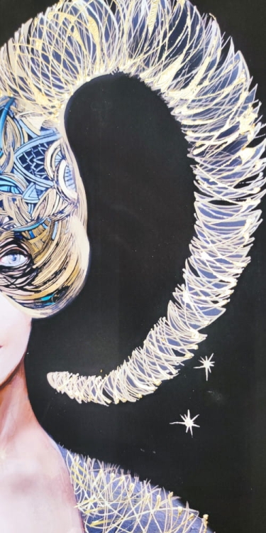 Koziorożec, plakat zdobiony 50x70 cm, Maggie Piu, detal & perspektywa 5.jpg