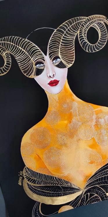 Baran, plakat zdobiony przez Maggie Piu, 50x70 cm, perspektywa.jpg