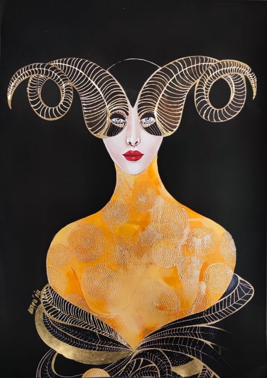 Baran, plakat zdobiony przez Maggie Piu, 50x70 cm.jpg