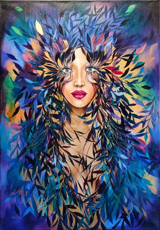 Lady Ha, 70x100 cm, akryl na płótnie, Maggie Piu.jpg