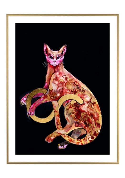 Kizia w czarnym, 50x70 cm, białe passe-partout 5 cm, rama złota 60x80 cm.jpg