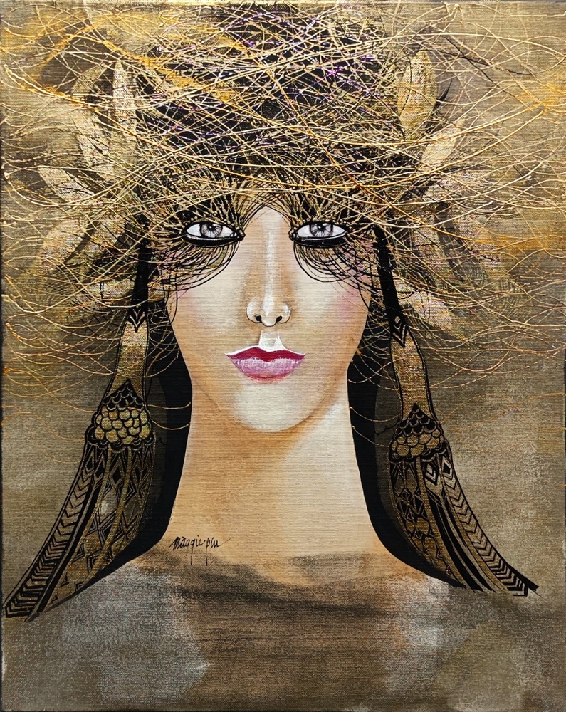 obraz Żona Priama, 40x50 cm, akryl na płótnie, Maggie Piu, 2026