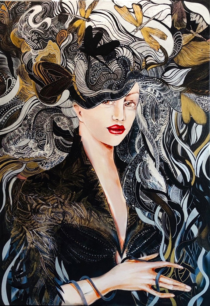 obraz Maggie Piu, Igły Aleksandra, 70x100 cm, technika mieszana