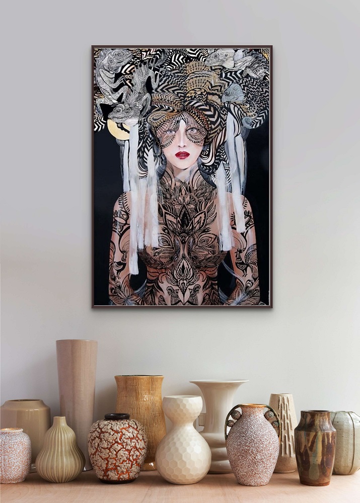 Lady-Setsujo-i-jej-pupile, 60x90 cm, Maggie Piu