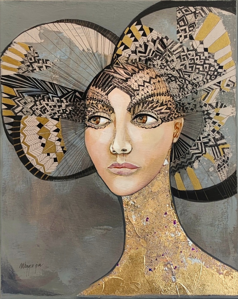 obraz Minerwa, 40x50 cm, akryl na plótnie, Maggie Piu, 2026