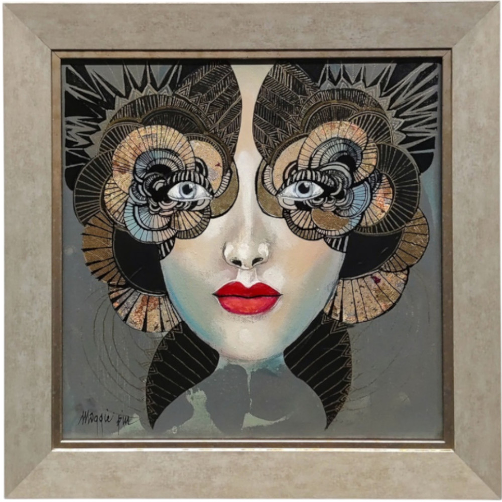 Minipiu XVII – Obraz 30×30 cm, Akryl na Płótnie, w Ramie 37,5×37,5 cm, Maggie Piu