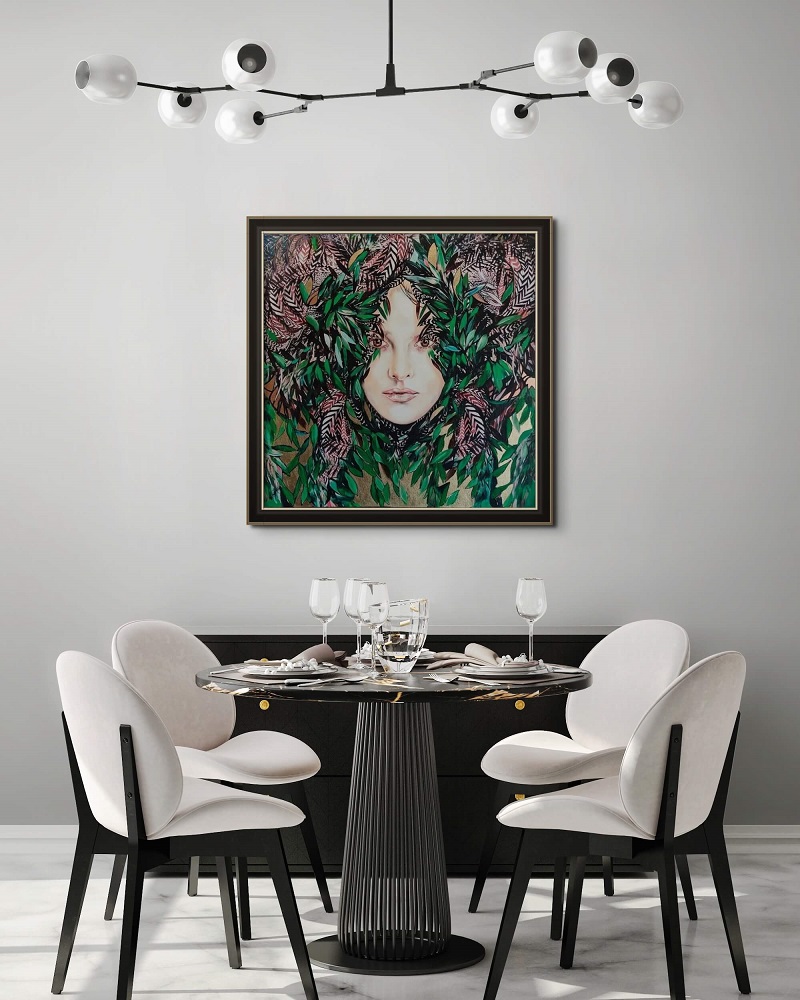 Ririva Gold 80x80 cm technika mieszana Maggie Piu